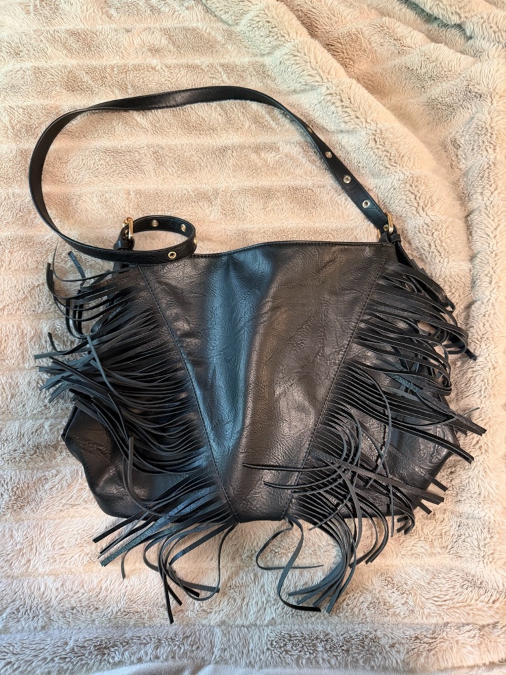Black Fringe Crossbody Shoulder Bag
